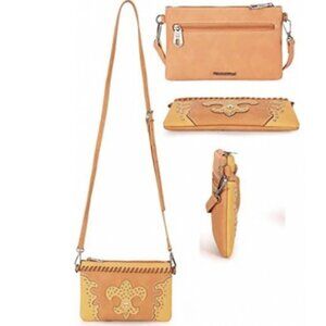 NWT Montana West Fleur-de-Lis Convertible Crossbody/Clutch/Wristlet, 8.5"x5.5"